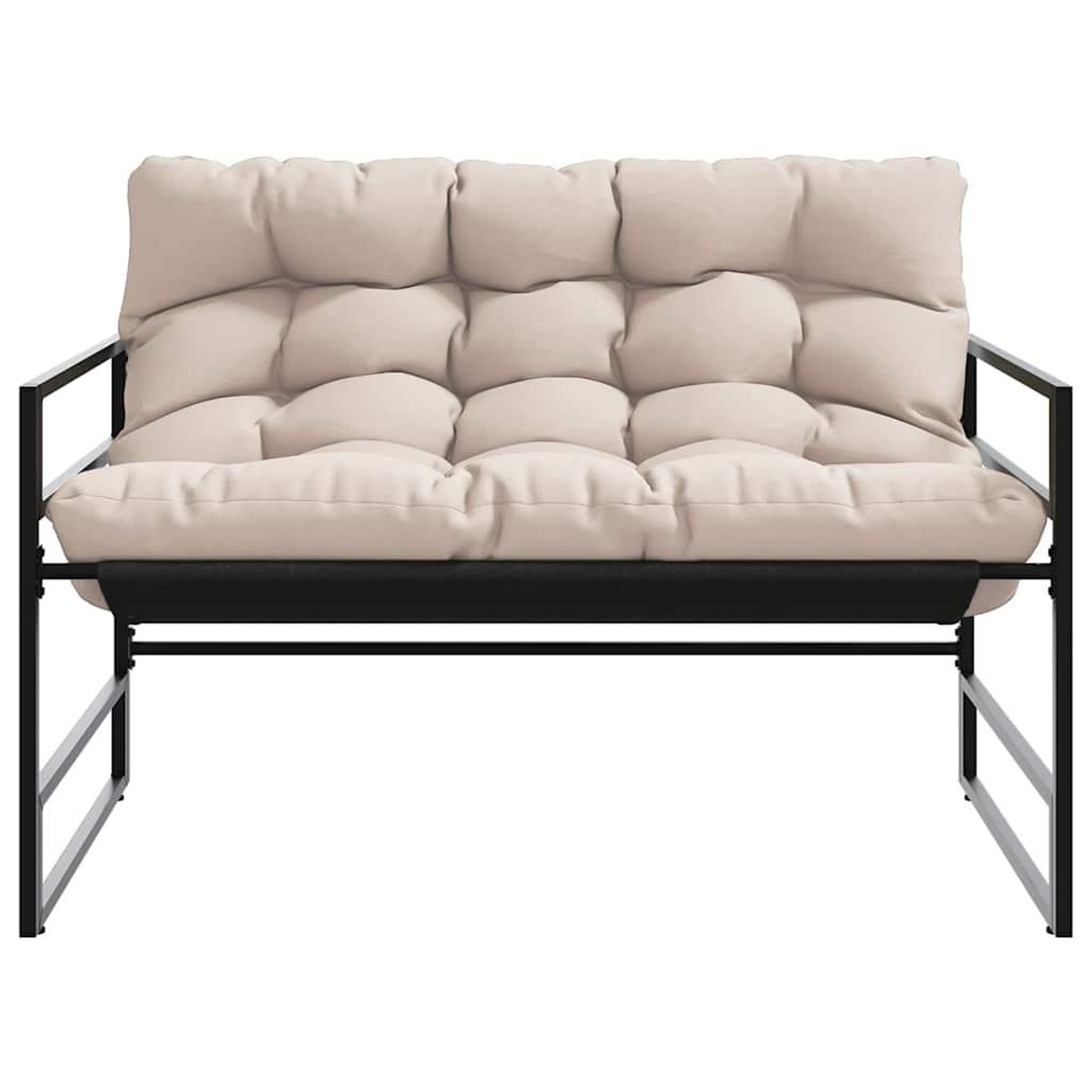Voir la diapositive 4 : VIDAXL Banc de jardin avec coussin taupe 113 cm acier