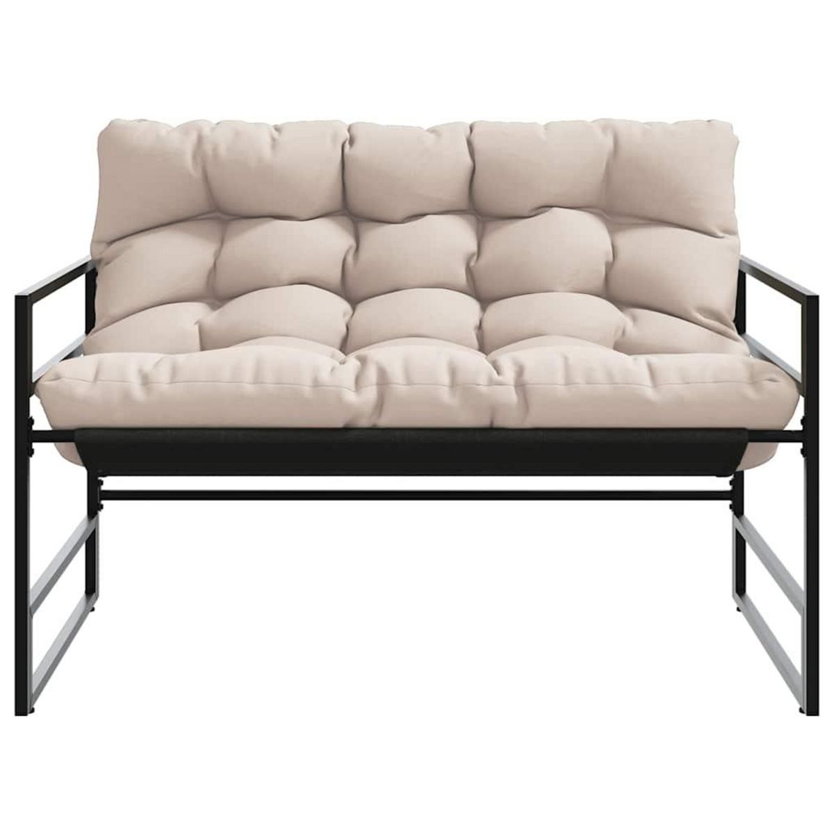 VIDAXL Banc de jardin avec coussin taupe 113 cm acier