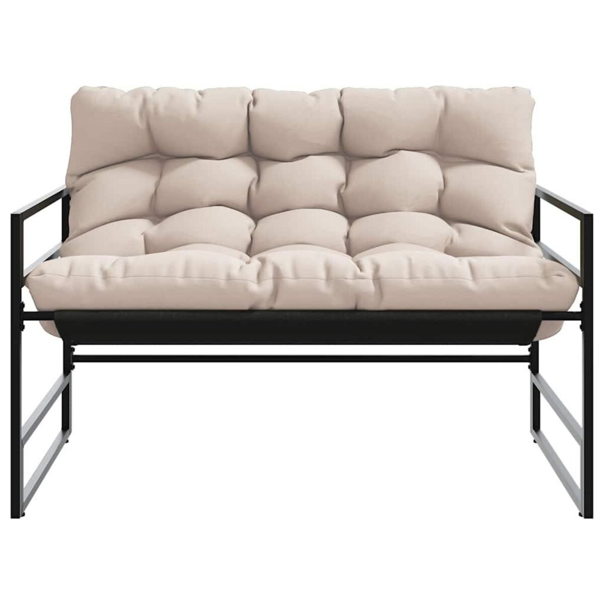 VIDAXL Banc de jardin avec coussin taupe 113 cm acier