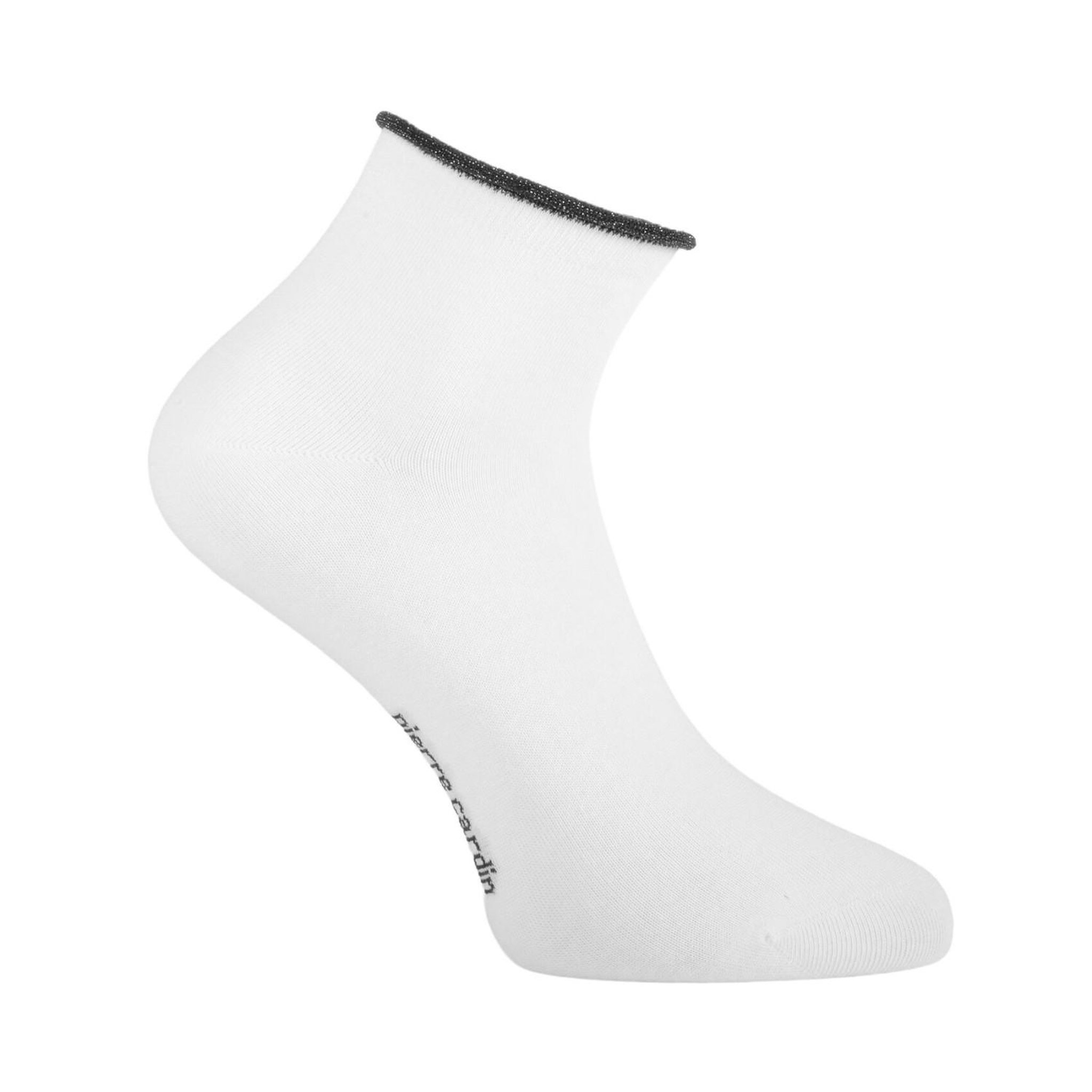 Voir la diapositive 2 : PIERRE CARDIN 6 paires de chaussettes quarter 200 aiguilles femme hand made silver