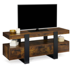 ID MARKET Meuble TV 116 cm PHOENIX avec tiroirs bois effet vieilli et noir