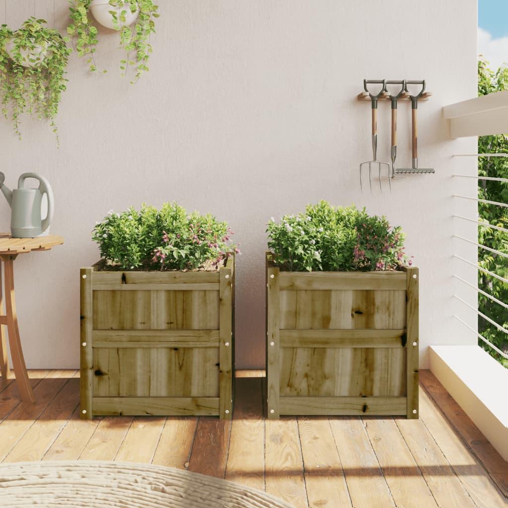 Voir la diapositive 3 : VIDAXL Jardinieres 2 pcs bois de pin impregne