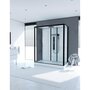 Aurlane Cabine de douche rectangle 160x85x215cm -blanche avec profilé noir mat - FACTORY XXL