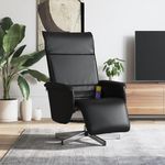 VIDAXL Fauteuil inclinable de massage repose-pieds noir similicuir