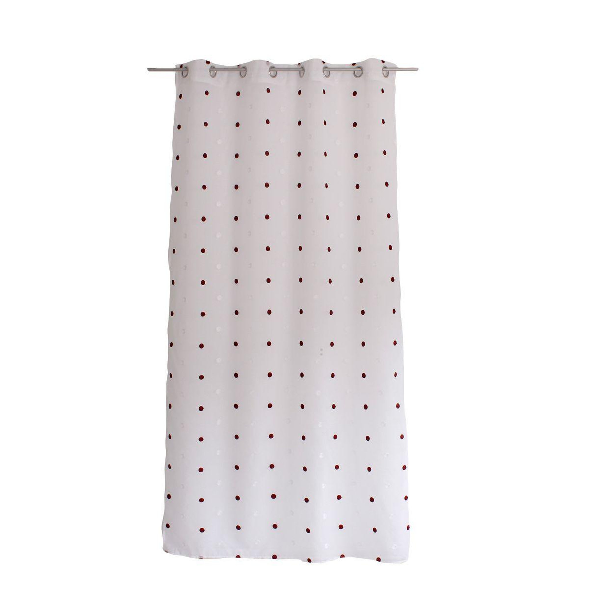 Voir la diapositive 4 : ENJOY HOME Rideau voilage avec œillets  smarties  140x240cm blanc & bordeaux