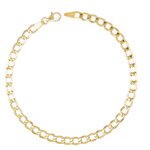 L'ATELIER D'AZUR Bracelet Or 18 Carats 750/000 - Maille Gourmette Jaune - Homme