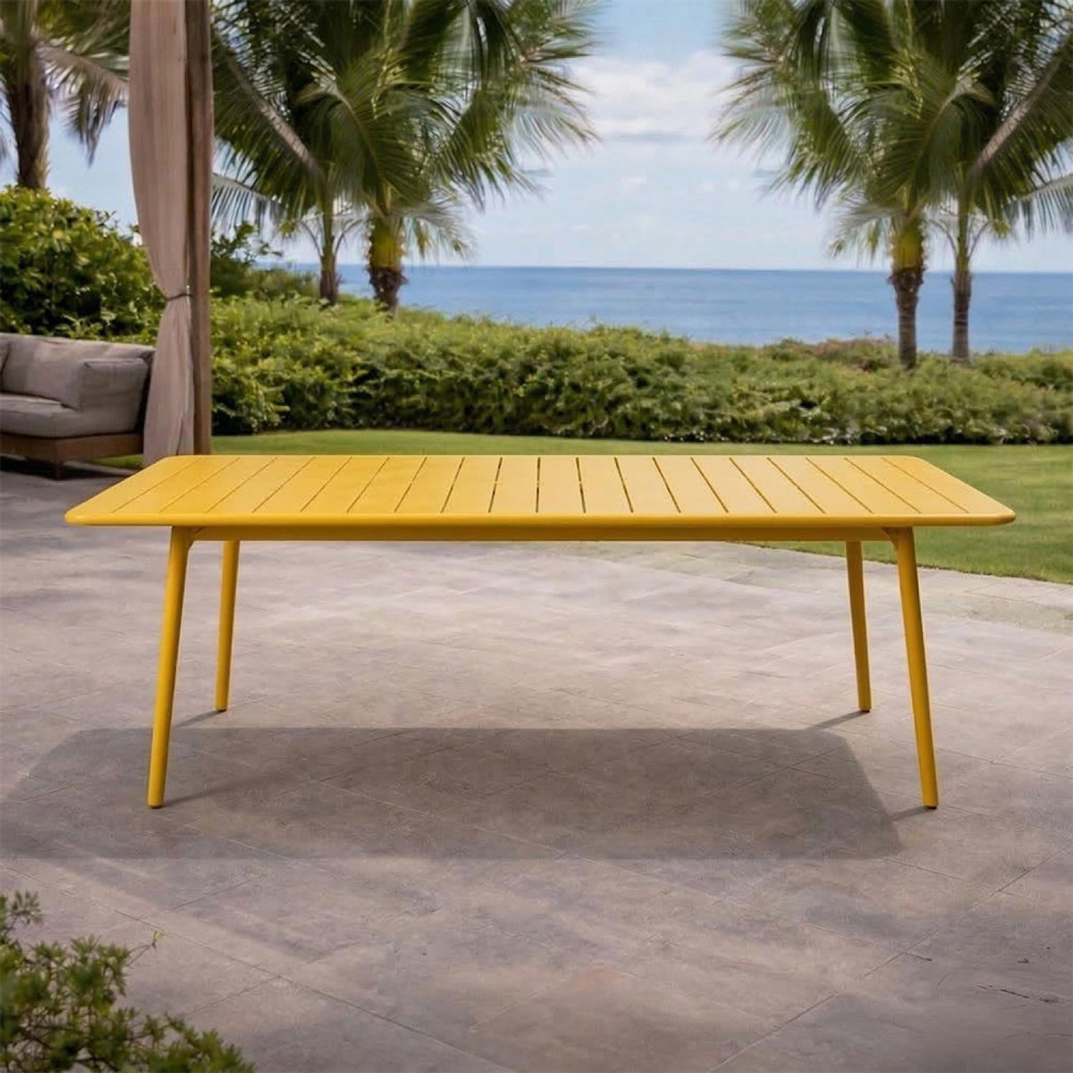 CONCEPT USINE Table de jardin 8-10 places 200cm jaune BERGAME