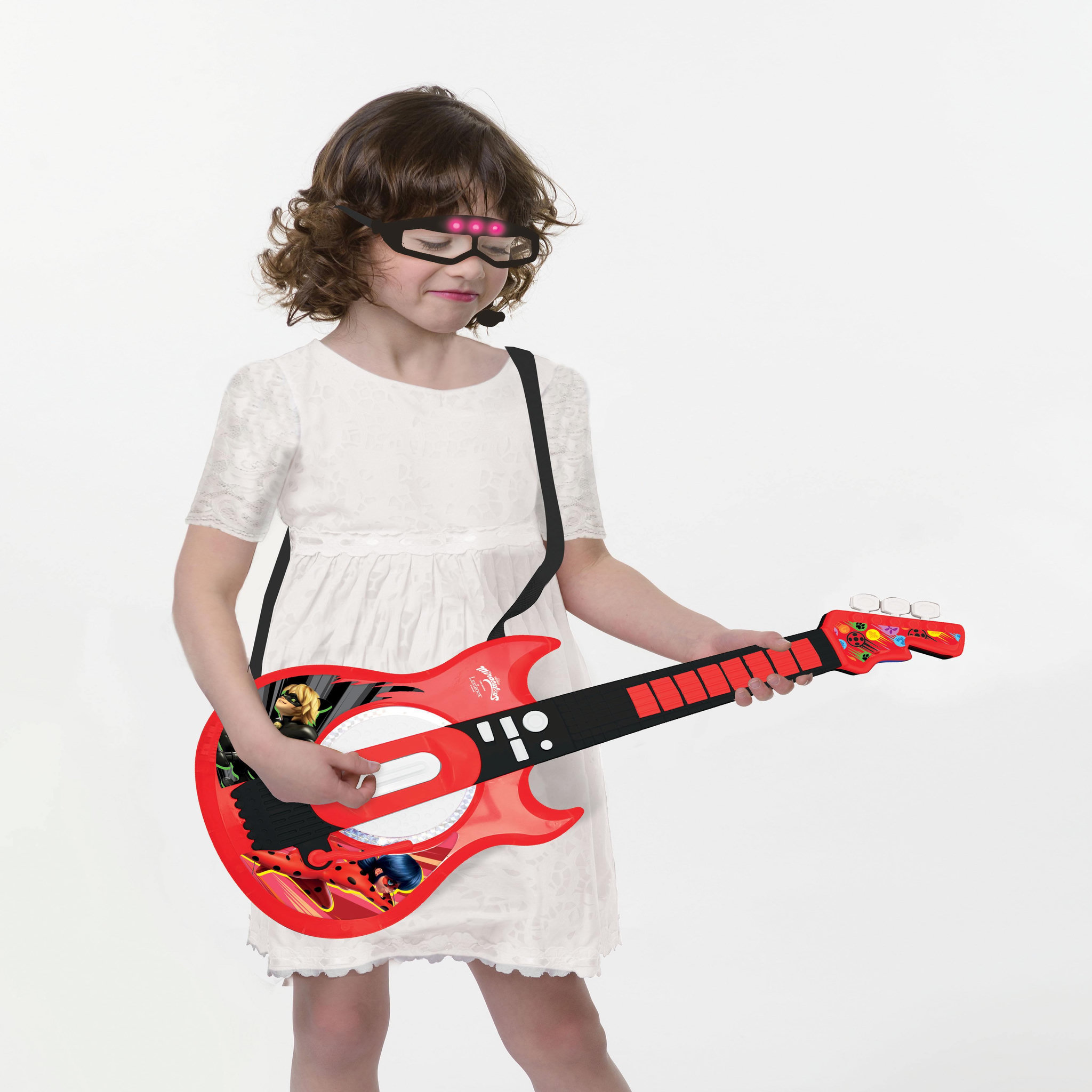 Voir la diapositive 6 : Lexibook Guitare Électronique Lumineuse avec lunettes et micro Miraculous