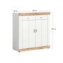 Voir la diapositive 5 : BEST MOBILIER Coventry - buffet haut - blanc et effet bois - 101x104 cm