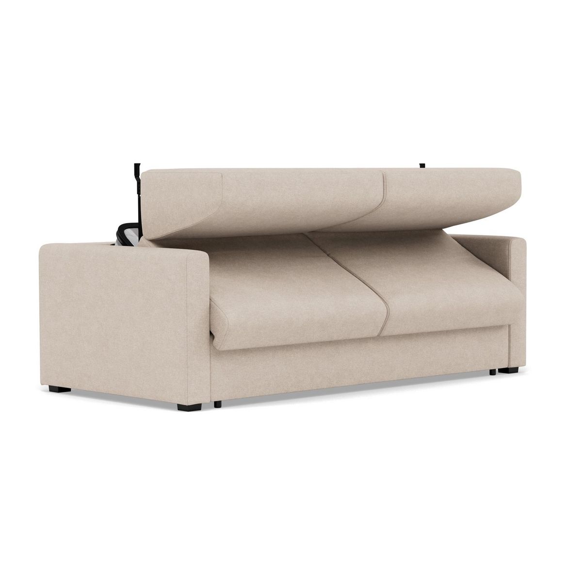 BEST MOBILIER Julia - canapé 3 places convertible express couchage quotidien 140 cm matelas 18 cm en tissu