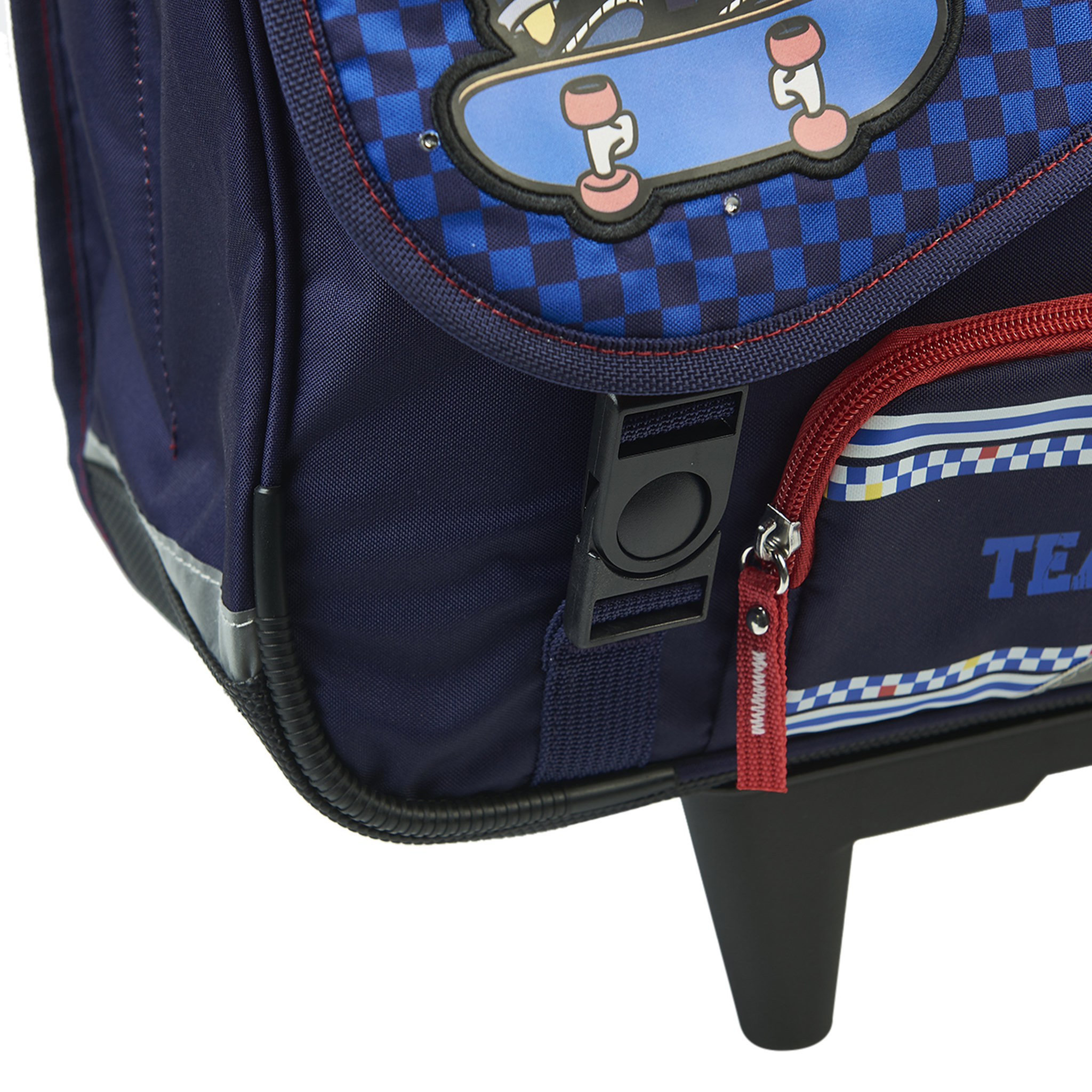 Voir la diapositive 6 : AUCHAN Cartable à roulettes bleu SKATE avec leds