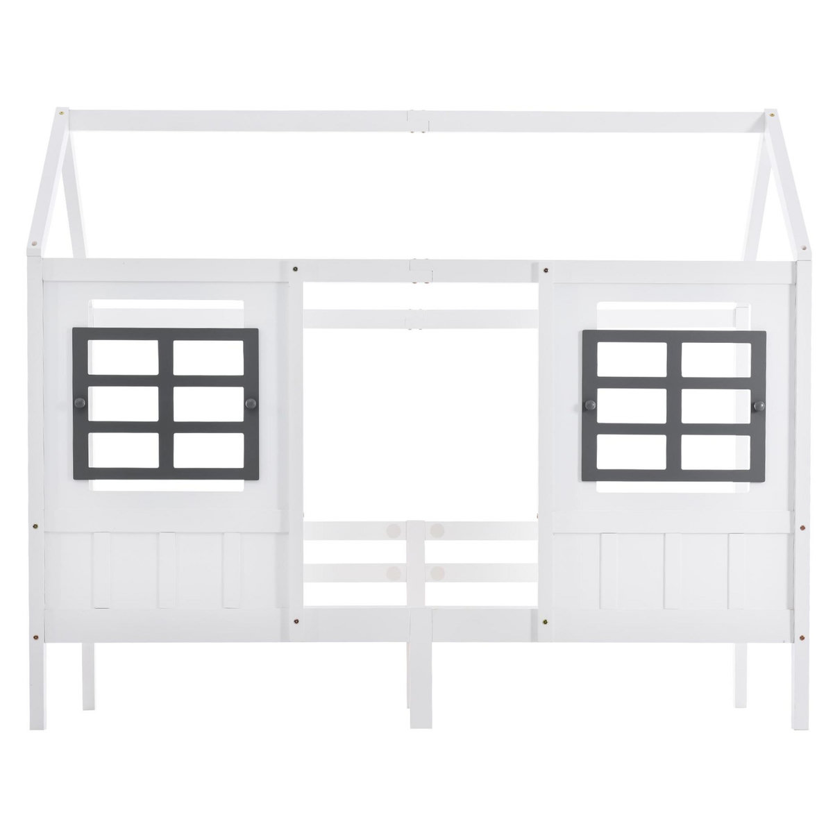 MERAX Lit cabane enfant 90x200cm pin coloris blanc