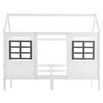 MERAX Lit cabane enfant 90x200cm pin coloris blanc