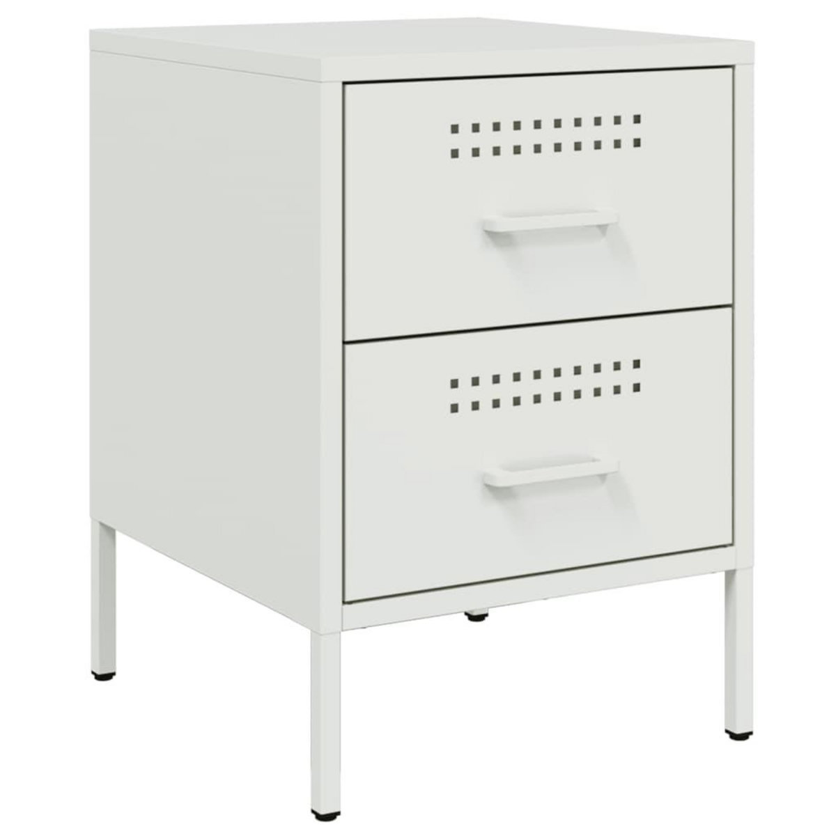 VIDAXL Tables de chevet 2 pcs blanc 36x39x50,5 cm acier