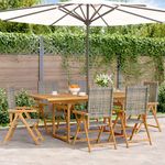 VIDAXL Ensemble a manger de jardin 7 pcs gris rotin et bois massif