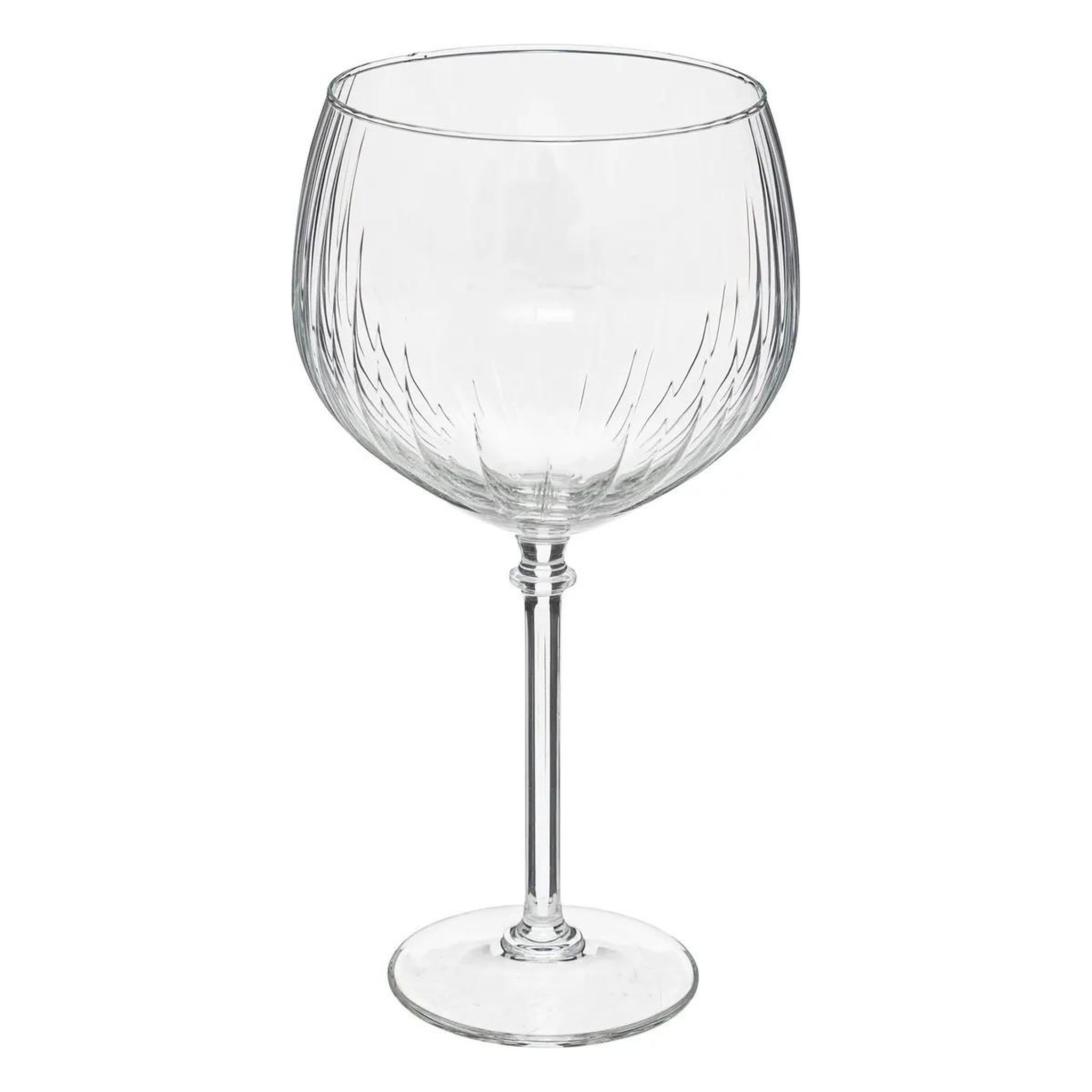 Voir la diapositive 2 : SECRET DE GOURMET Lot de 4 verres à gin  strié  64cl transparent