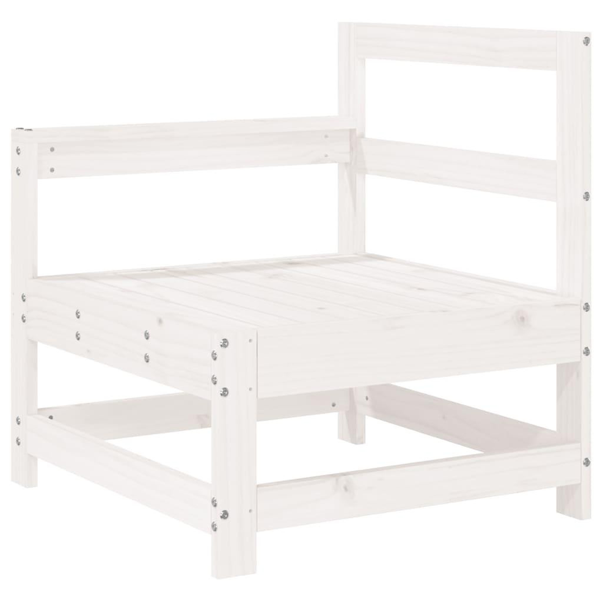 Voir la diapositive 4 : VIDAXL Salon de jardin 7 pcs Blanc Bois de pin massif