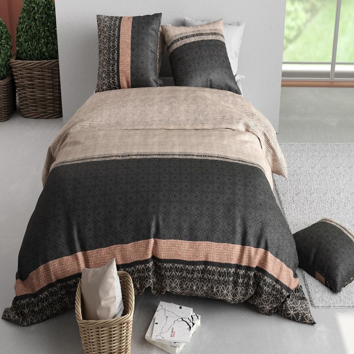 ATELIER DU COTON Parure Housse De Couette 100% Coton 57fils Obsi