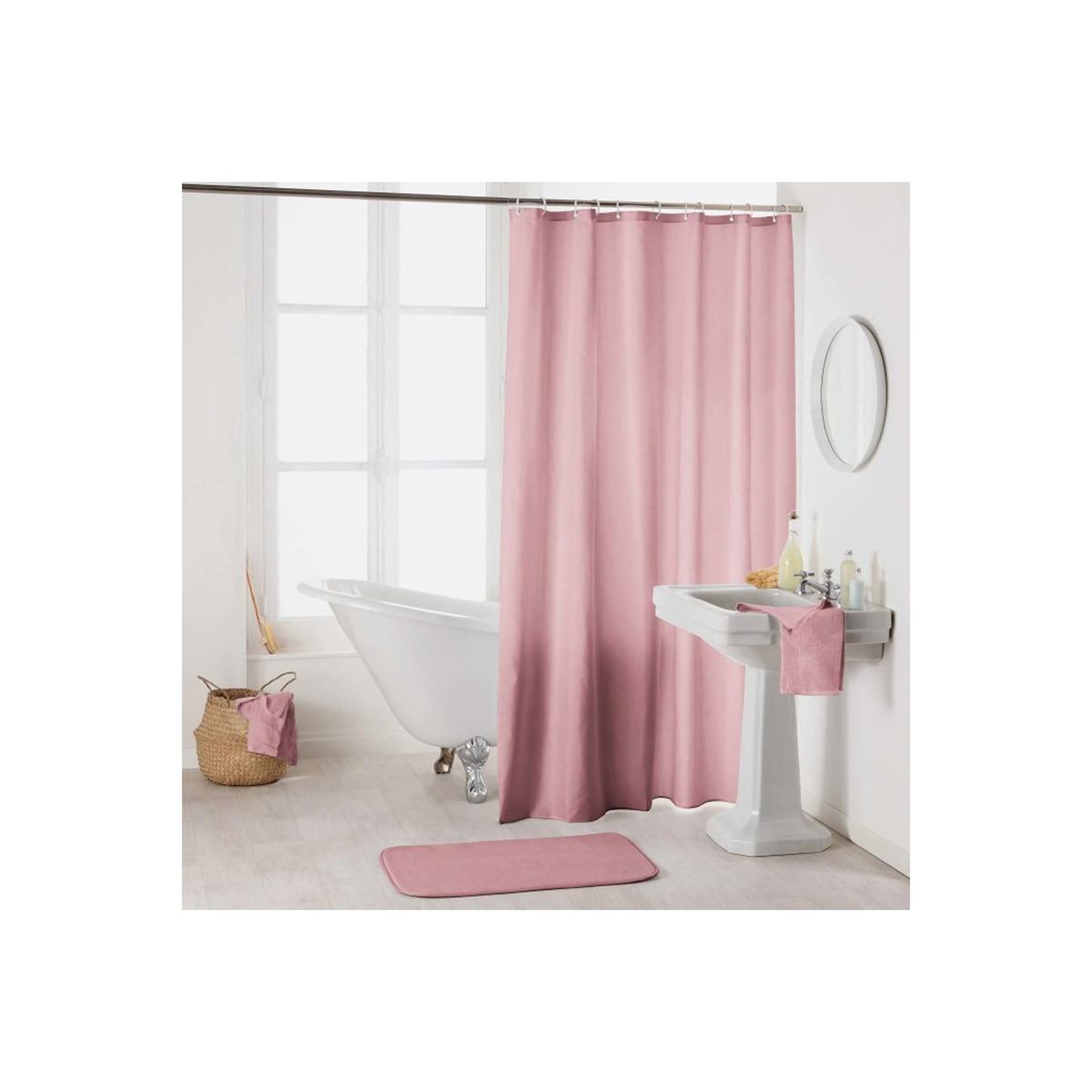 Voir la diapositive 1 : Douceur d'Intérieur Rideau de douche uni  essencia  180x200cm dragée