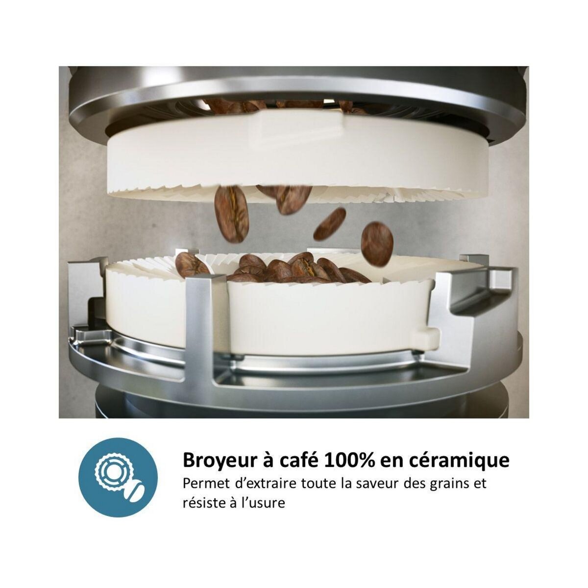 Philips Expresso Broyeur EP2224/90 Noir Gris Perle série 2200 SilentBrew