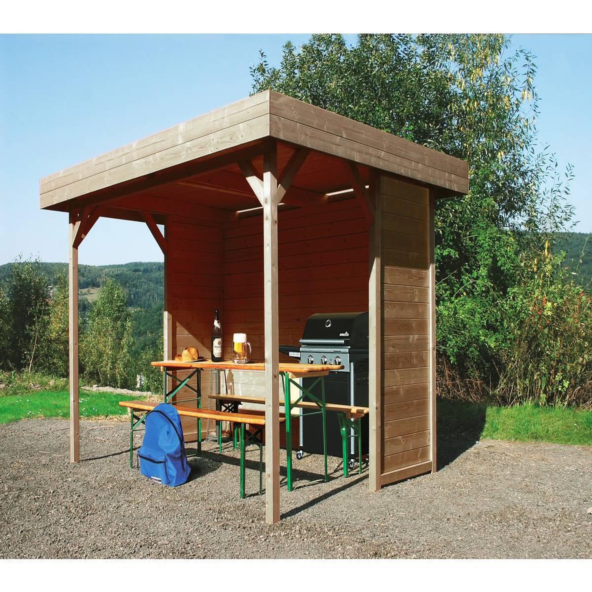 Voir la diapositive 2 : Solid Kiosque en bois  Regensburg  - 6 m² - 3.44 x 2.59 x 2.23 m - 19 mm