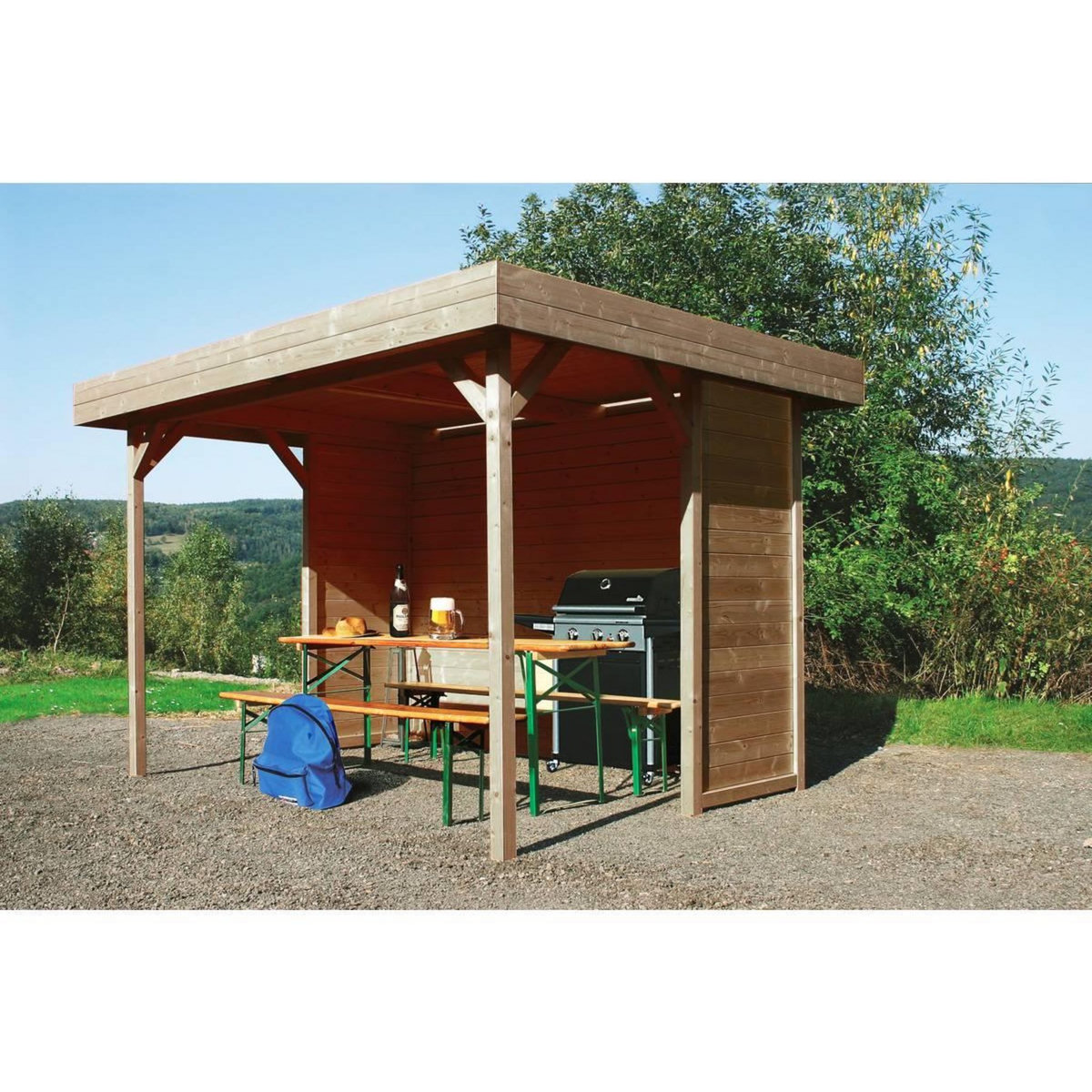 Solid Kiosque en bois  Regensburg  - 6 m² - 3.44 x 2.59 x 2.23 m - 19 mm