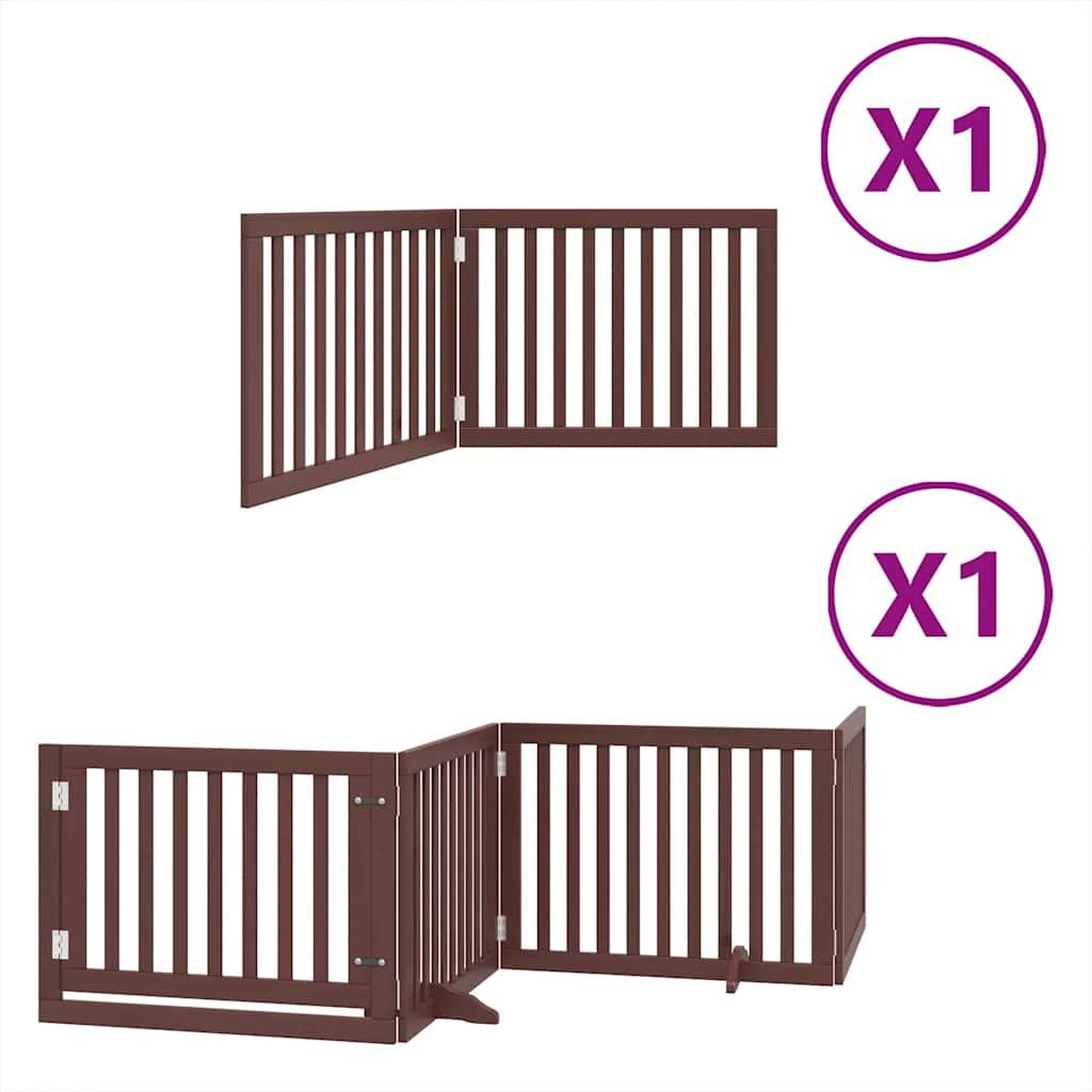 Voir la diapositive 2 : VIDAXL Barriere pour chien avec porte pliable 6 panneaux bois peuplier