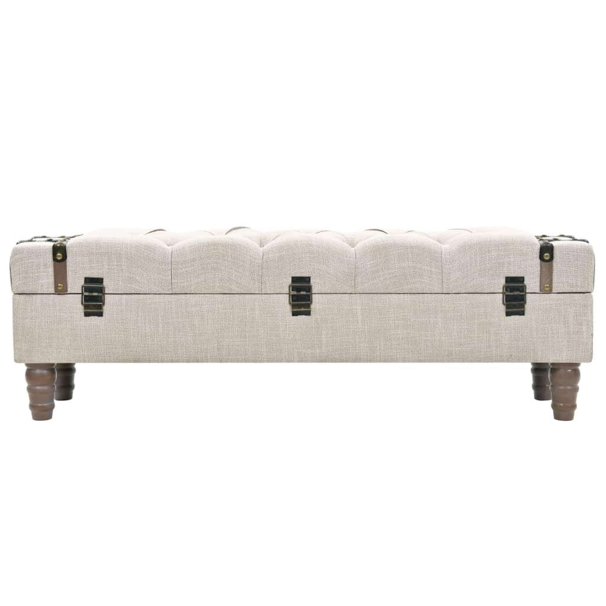 Voir la diapositive 3 : VIDAXL Banc de rangement bois massif et acier 111x34x37 cm