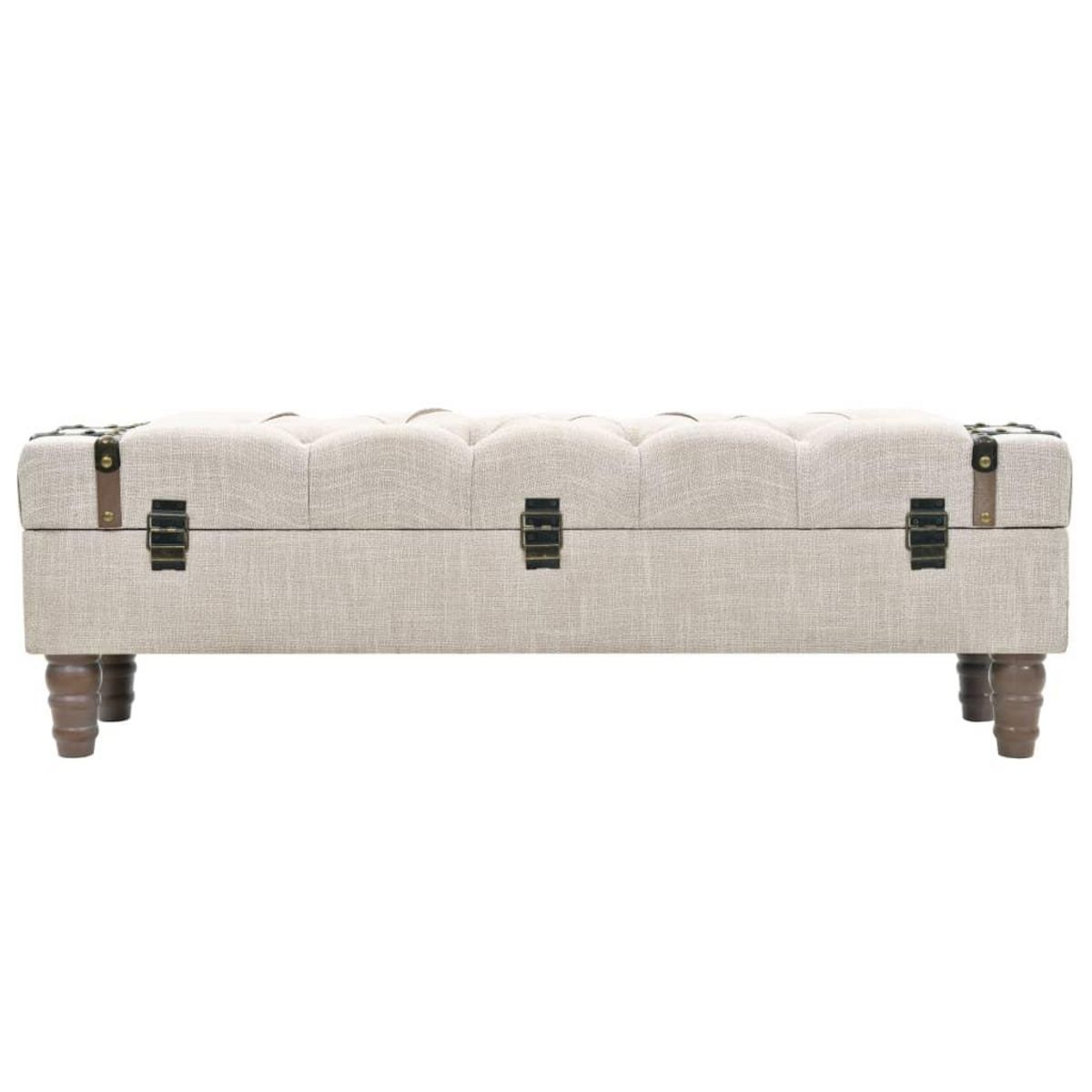 VIDAXL Banc de rangement Bois massif et acier 111x34x37 cm