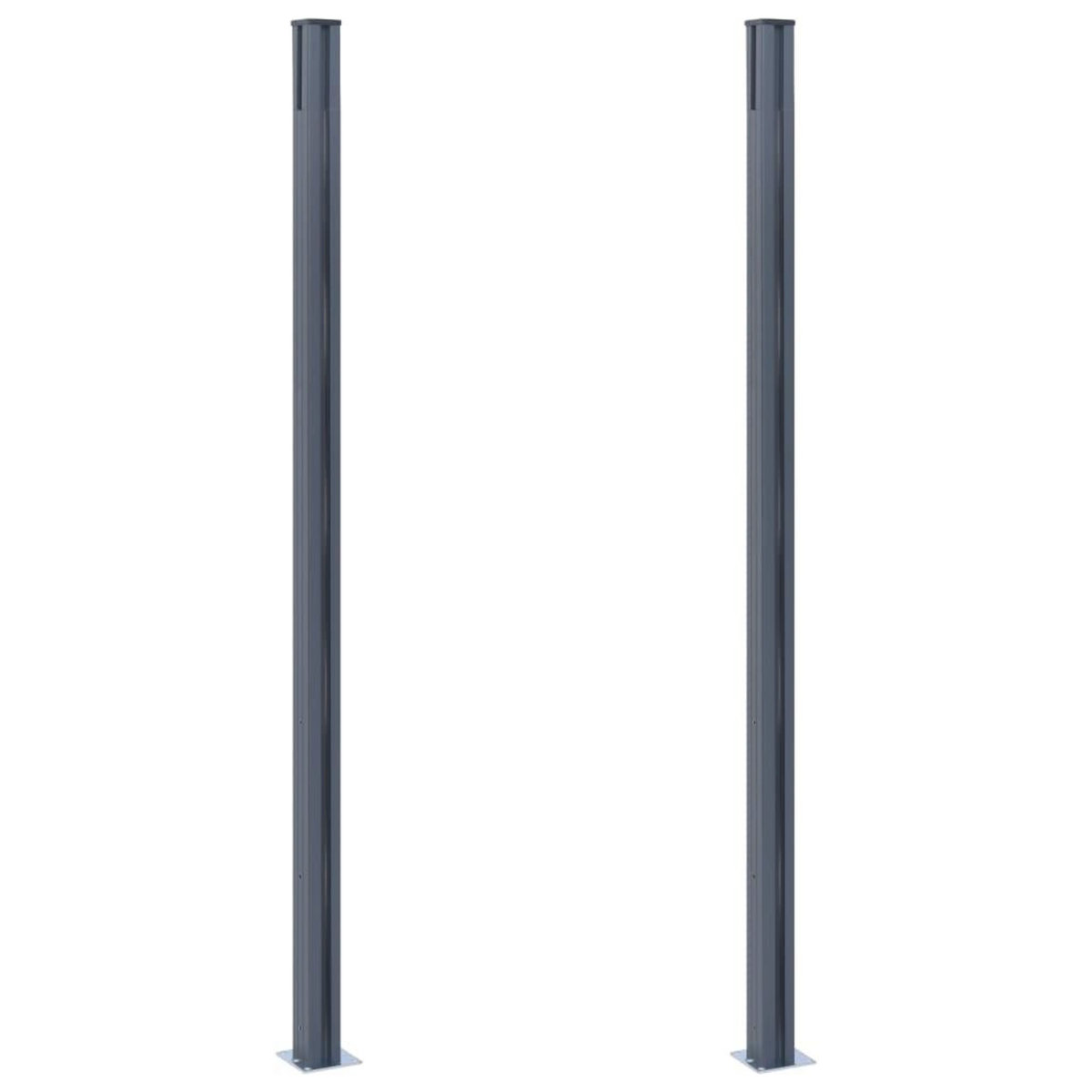 VIDAXL Poteaux de cloture 2 pcs Gris fonce 185 cm Aluminium