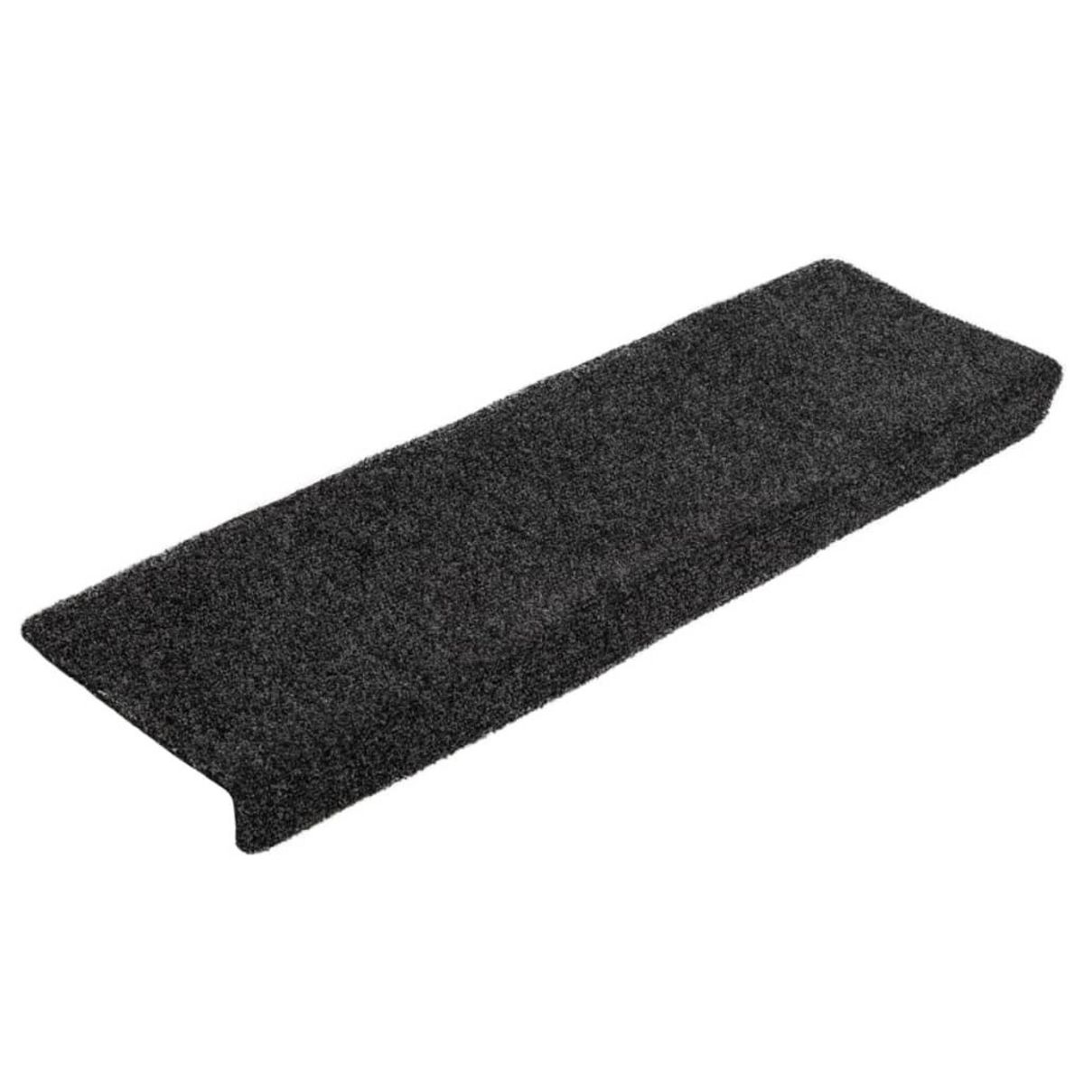 VIDAXL Tapis de marches d'escalier 5 pcs Noir 65x21x4 cm Aiguillete