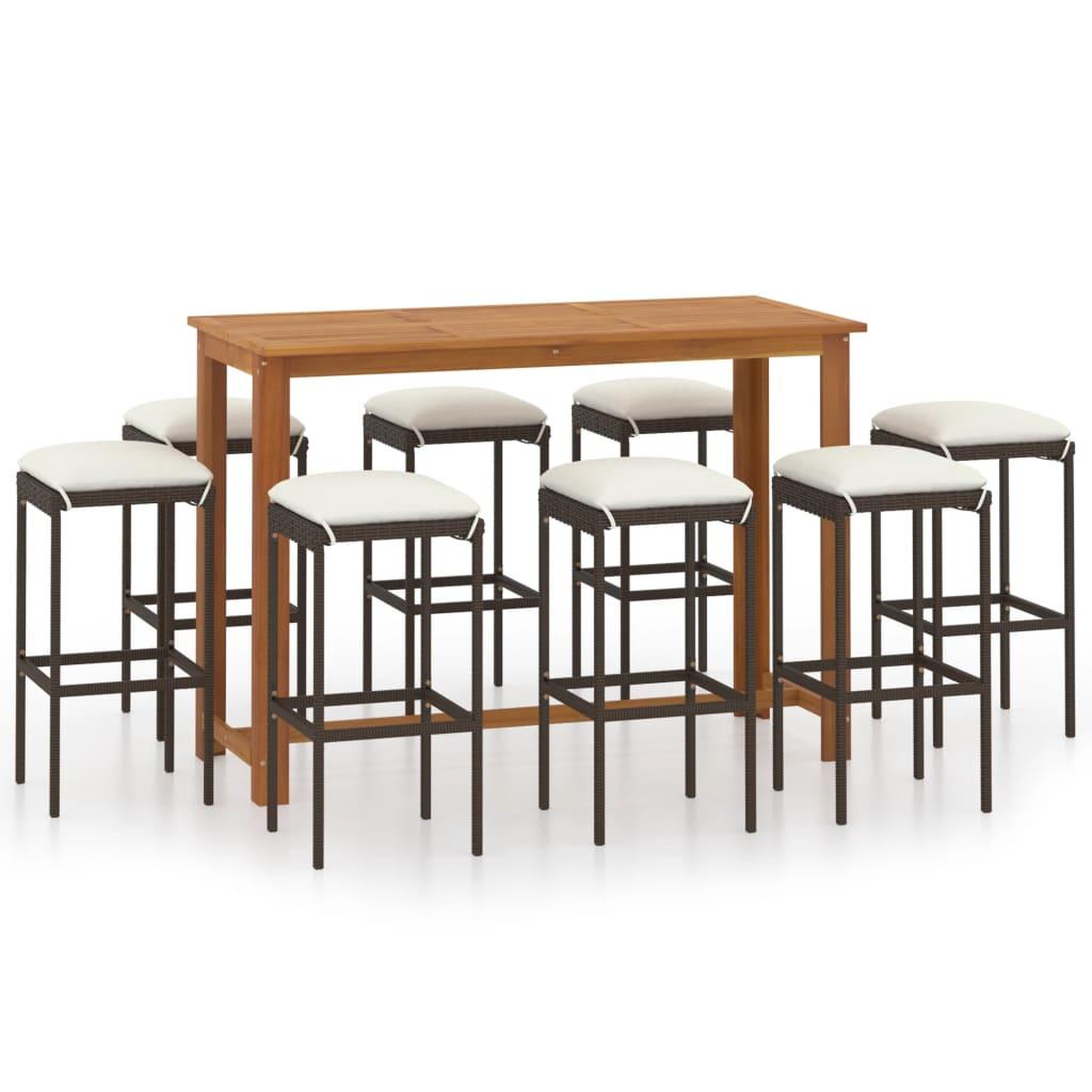 Voir la diapositive 2 : VIDAXL Ensemble de bar de jardin avec coussins 9 pcs Noir