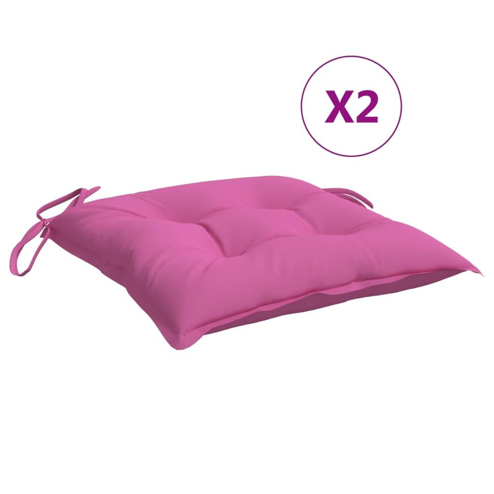 Voir la diapositive 2 : VIDAXL Coussins de chaise lot de 4 rose 40x40x7 cm tissu