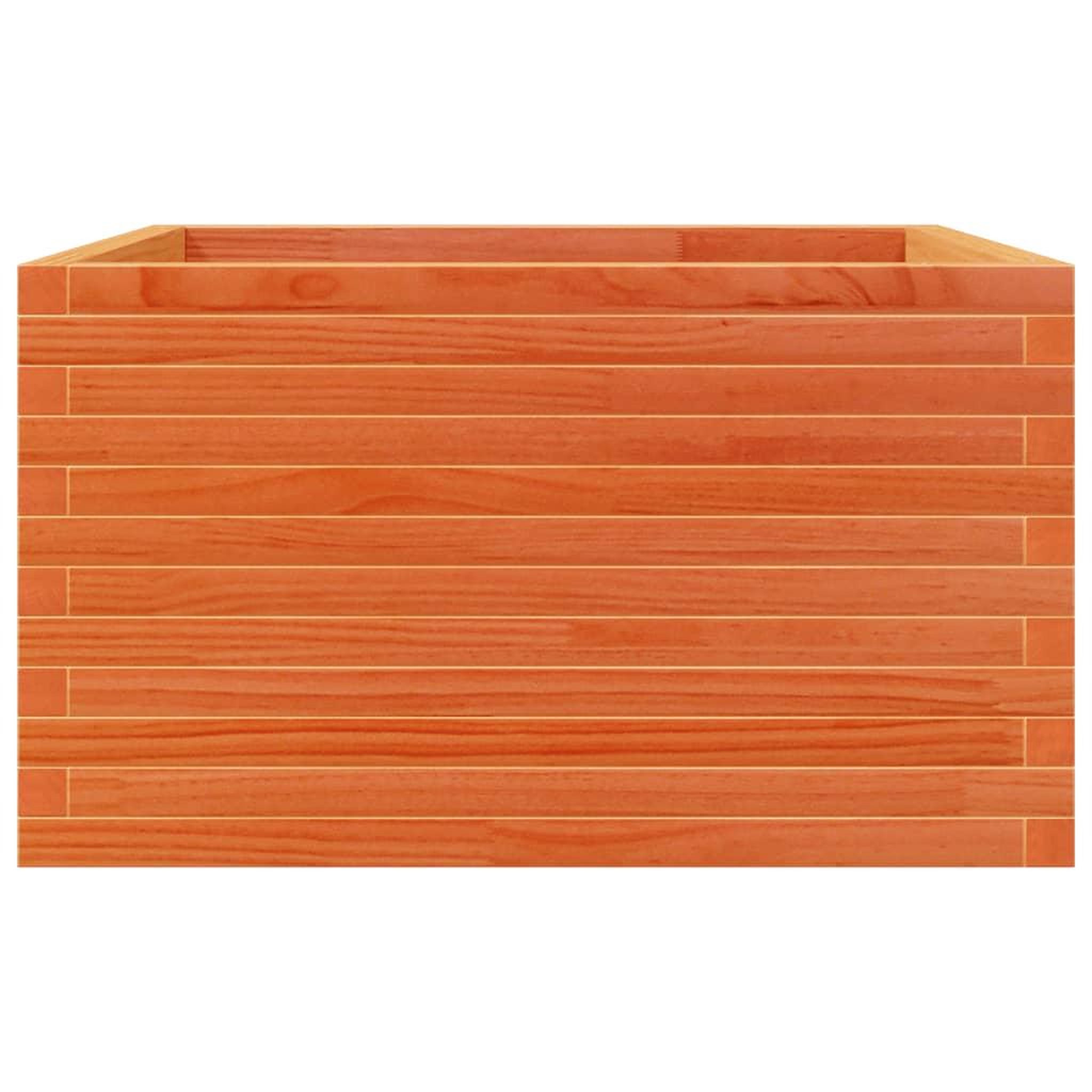 Voir la diapositive 5 : VIDAXL Jardiniere cire marron 80x80x45,5 cm bois de pin massif