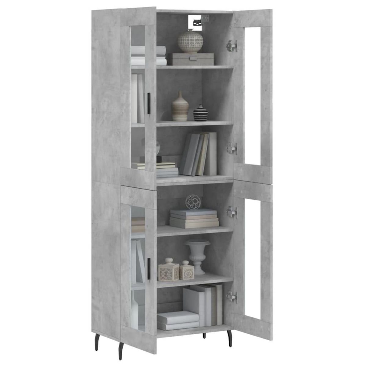 VIDAXL Buffet haut Gris beton 69,5x34x180 cm Bois d'ingenierie