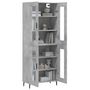 Voir la diapositive 3 : VIDAXL Buffet haut Gris beton 69,5x34x180 cm Bois d'ingenierie