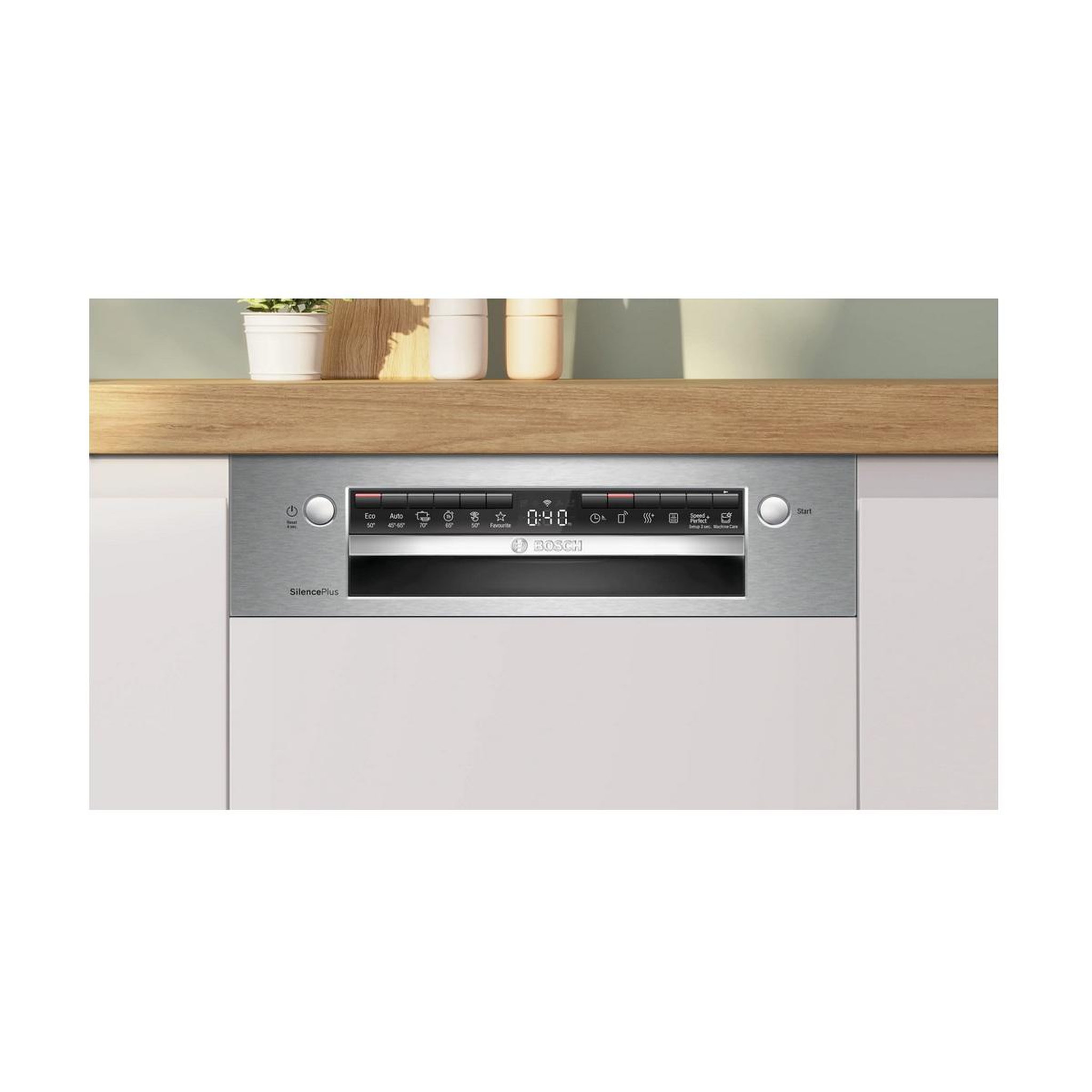 Voir la diapositive 3 : BOSCH Lave-vaisselle 45cm 44db intégrable ave bandeau inox - spi4hms13e