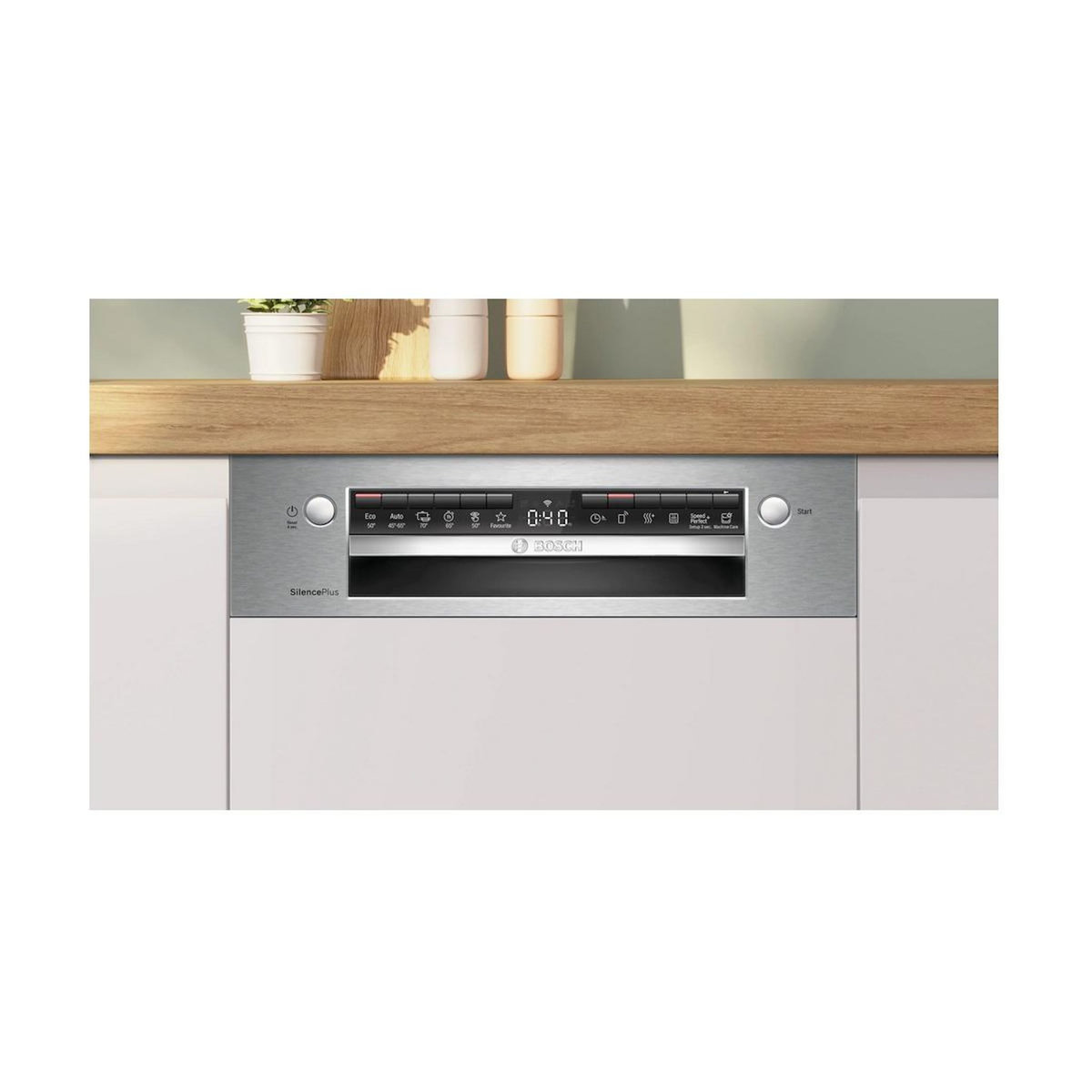 BOSCH Lave-vaisselle 45cm 44db intégrable ave bandeau inox - SPI4HMS13E
