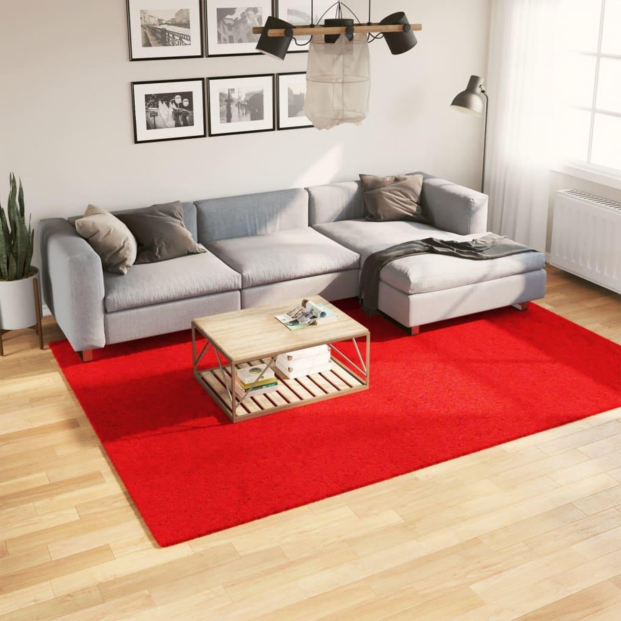 VIDAXL Tapis OVIEDO a poils courts rouge 200x280 cm