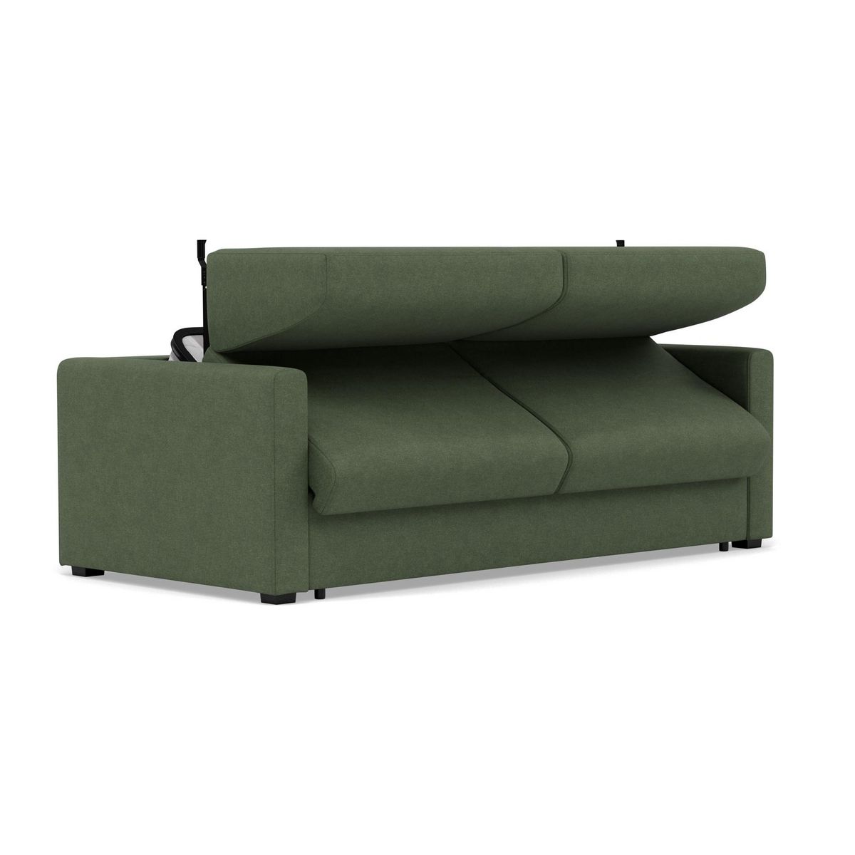 BEST MOBILIER Julia - canapé 3 places convertible express couchage quotidien 140 cm matelas 18 cm en tissu