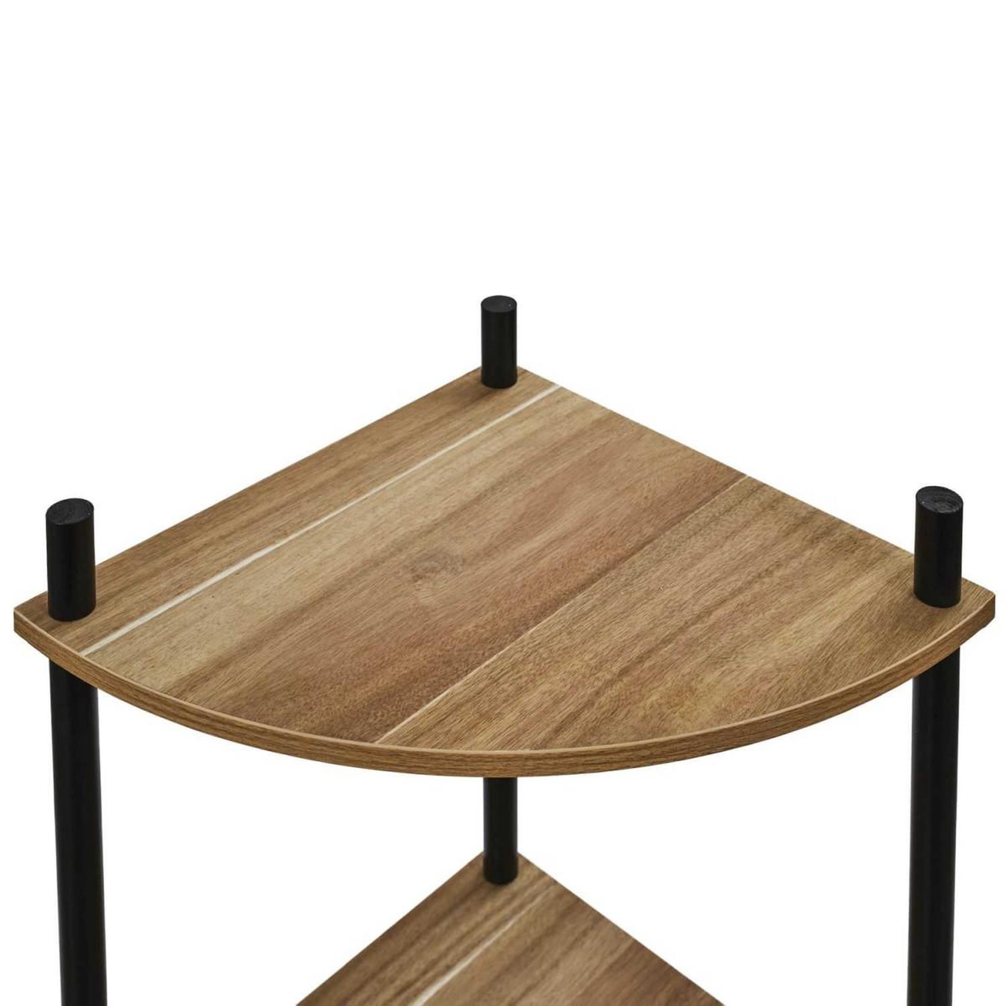 Voir la diapositive 4 : The Home Deco Factory Étagère d'angle 4 niveaux  carol  112cm marron