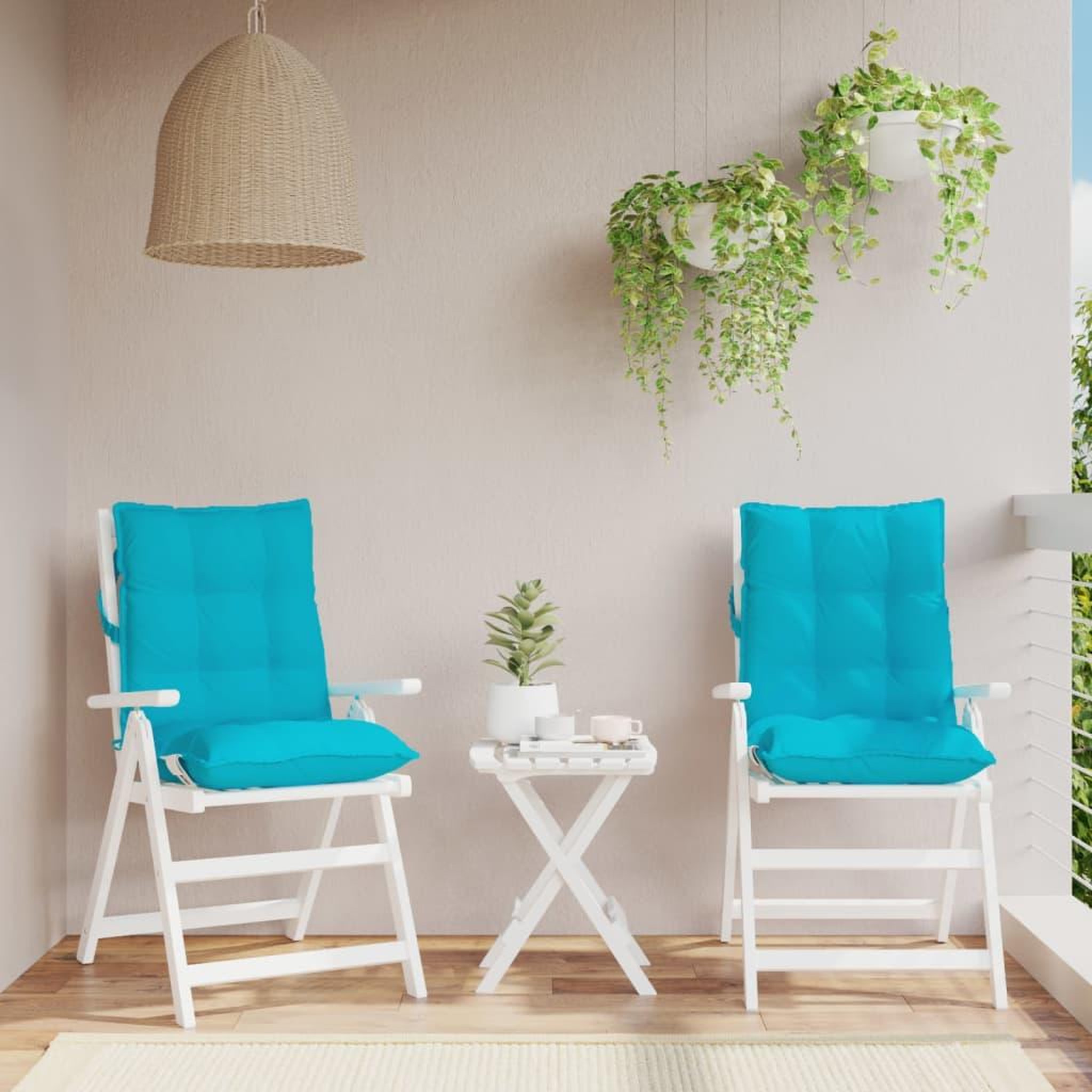 VIDAXL Coussins de chaise a dossier bas lot de 2 turquoise