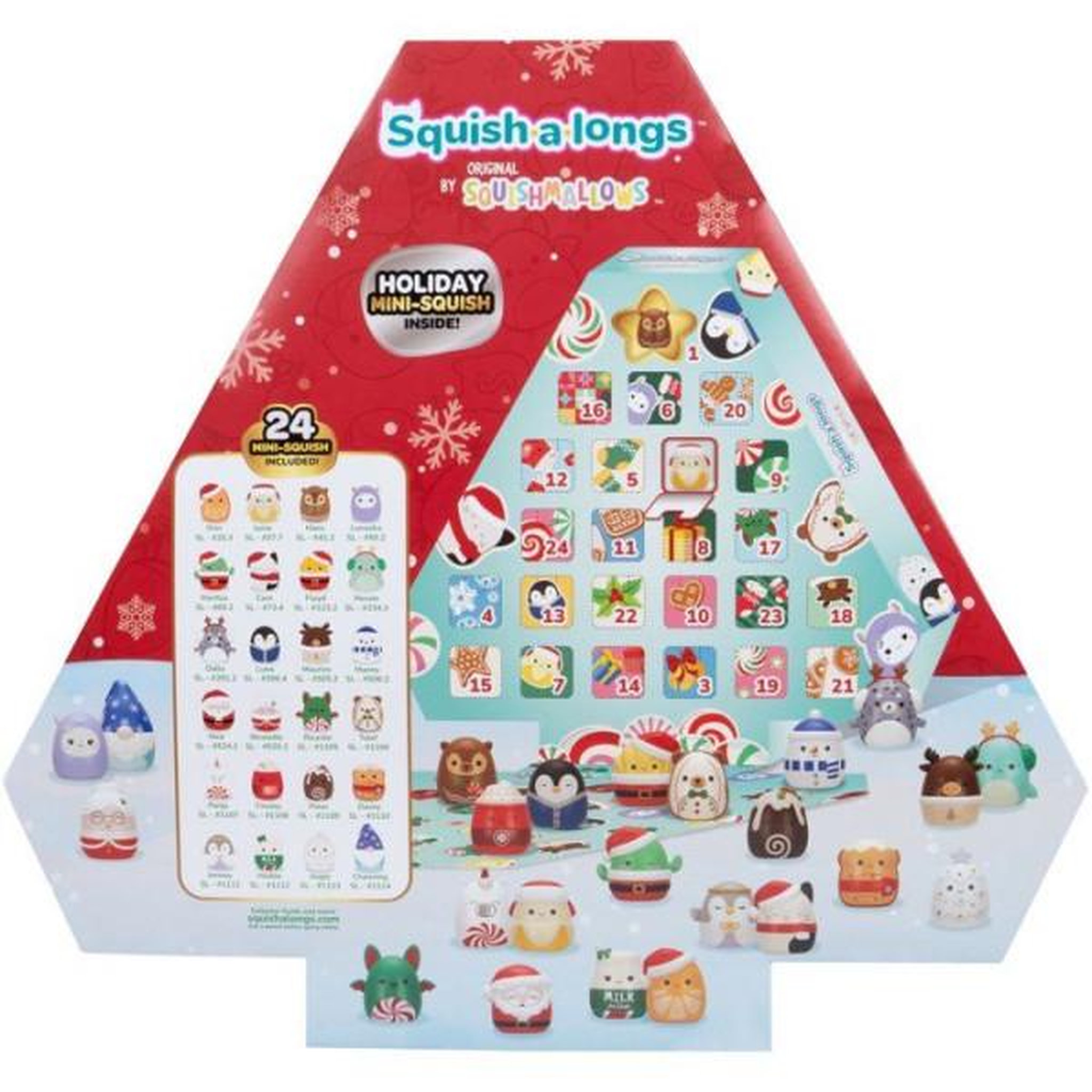 Voir la diapositive 2 : SQUISHMALLOWS Calendrier de l'avent - SQUISHMALLOWS - Squish-a-longs - 24 Mini-Squish - édition fetes