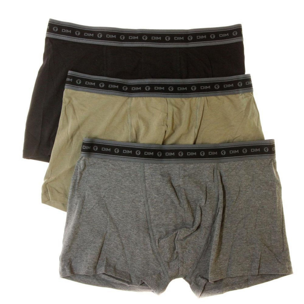 DIM Lot de 3 Boxers Vert//Noir Homme Dim D6596