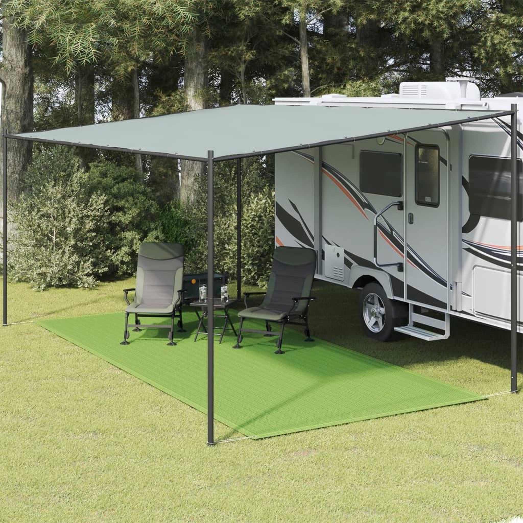 VIDAXL Tapis de tente vert clair 250x500 cm PEHD