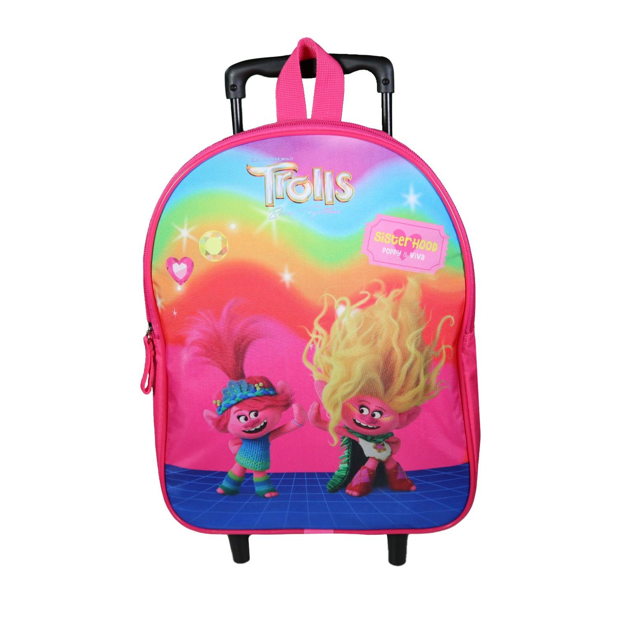 Voir la diapositive 1 : Bagtrotter Sac à dos à roulettes 32 cm maternelle Les Trolls Rose