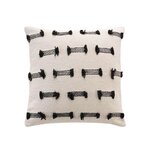 Douceur d'Intérieur Coussin déhoussable BRINY - Coton tissé uni et fils coupés - 40 x 40 cm - Ecru