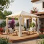 Voir la diapositive 2 : SWEEEK Tonnelle 3x3 m - Elusa - Pergola avec rideaux, tente de jardin, barnum
