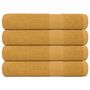 Voir la diapositive 1 : VIDAXL Serviettes de sauna 4 pcs doré 80x200 cm 360 g m² 100% coton