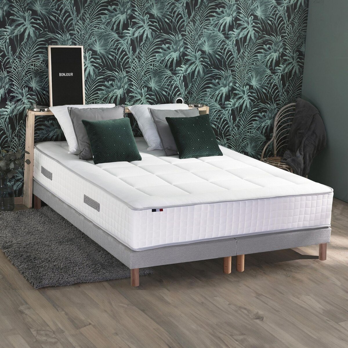 IDLITERIE Ensemble matelas Ressorts 7 zones H28cm + sommier PALACIO 2 FABRICATION FRANCAISE